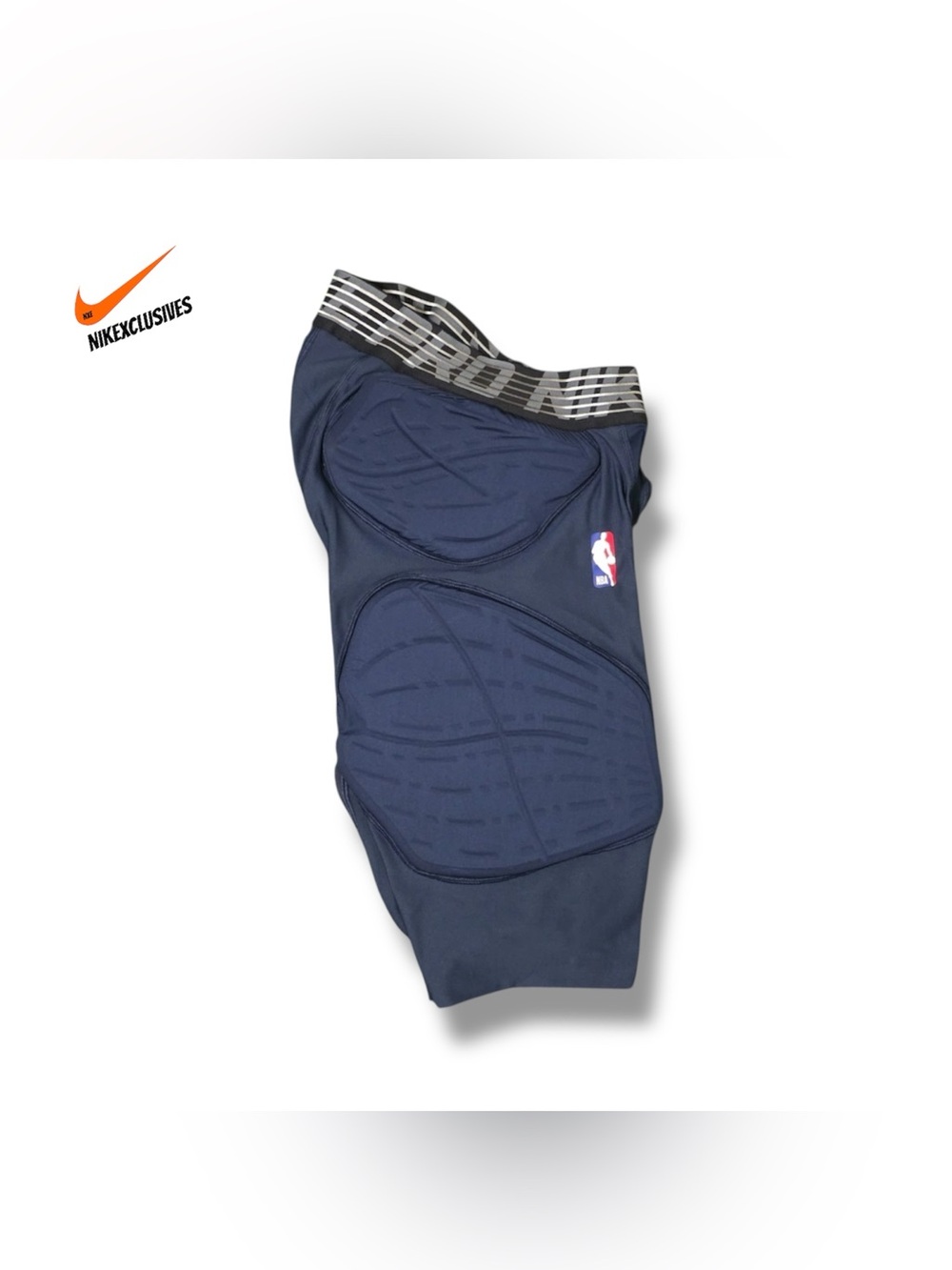 Nike pro Navy Padded Athletic Compression Shorts with NBA Logo